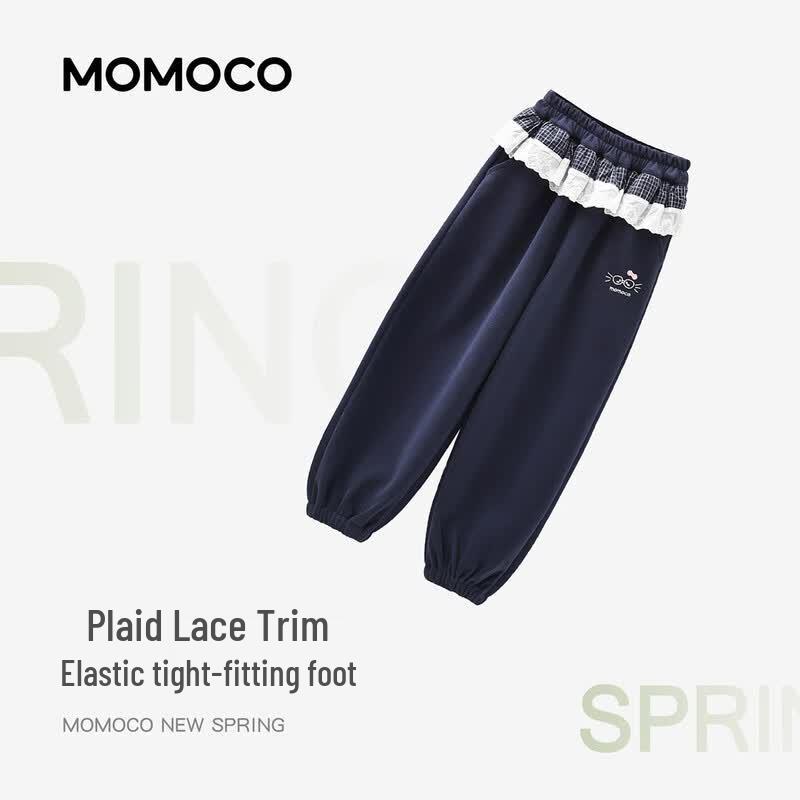MOMOCO Girls' Autumn Sweet Ruffled Knit Long Pants