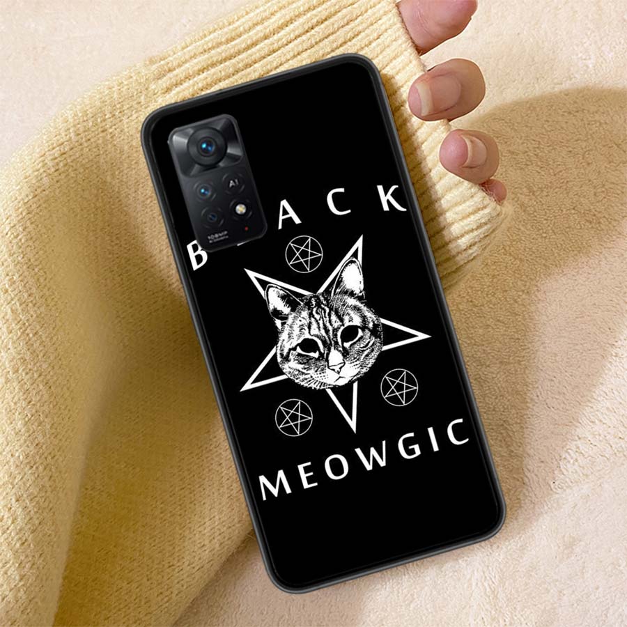 Witch And Cat Custom Phone Case For Redmi 13C 14C Note 14 13 Pro Plus 5G Clear Capa 12 12C 10A 10C 10 9A 9C 9T 9 8 Pro Cover TPU