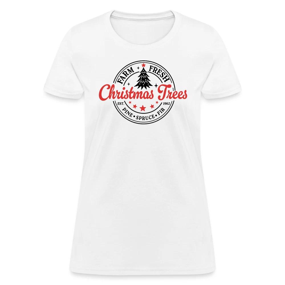Farm Fresh Christmas Trees Women s Contoured 100% Cotton T-shirt Mens Tees Top 4XL