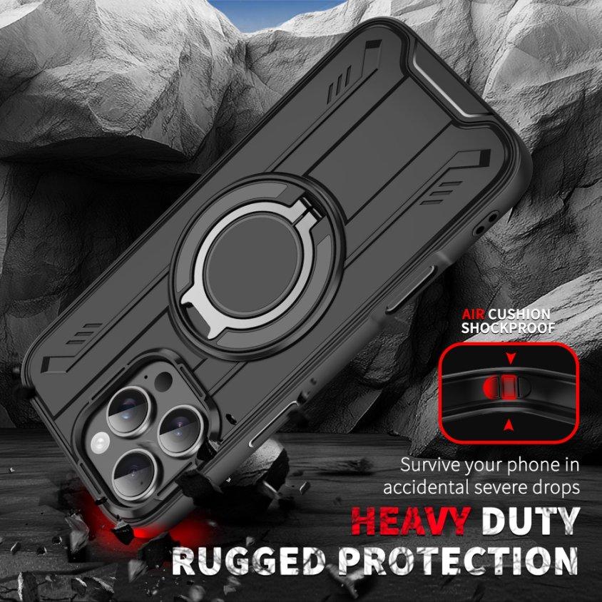360° Metal Ring Stand Magnetic Case for for IPhone 16 14 11 13 12 15 Pro Max Plus Magsafe Wireless Charge Armor Anti-fall Cover
