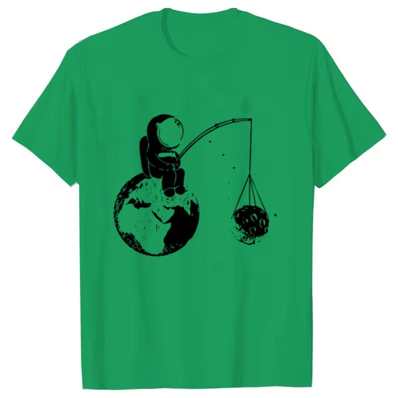 Hot Summer Casual Men Women High Quality T-shirt Loose Funny Design Astronaut Printing for Men Top Cool Tshirt Male Tee Shirts