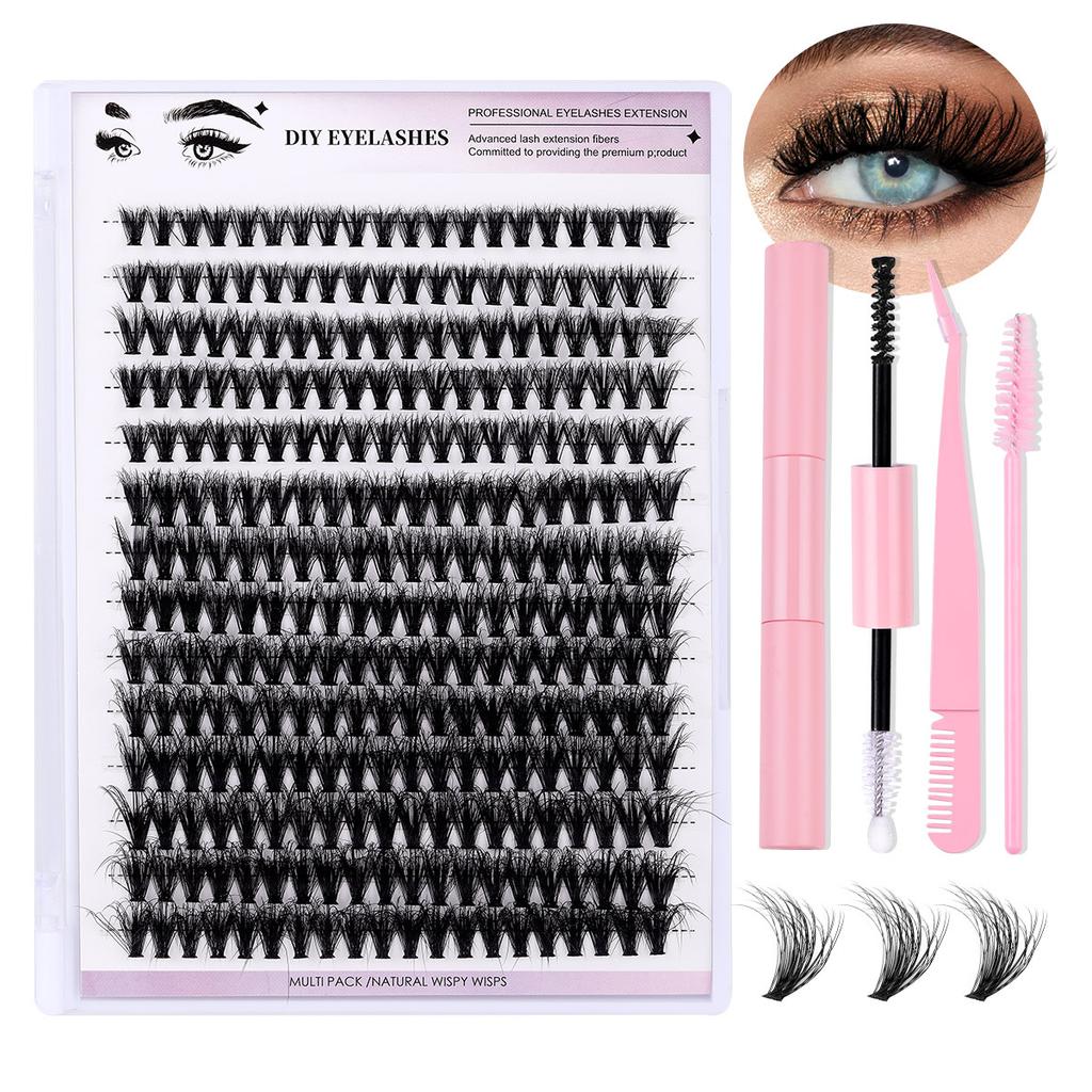 Diy Segmented Fried Hair Single Cluster False Eyelashes 14 Rows Large Capacity Daily Makeup