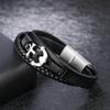 Anchor Black Leather Rope Cowhide Men's Double Layer Woven Bracelet Handmade Multilayer Leather Bracelet