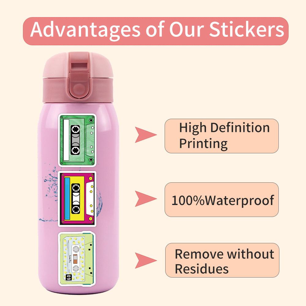 55 New Music Tapes Tapes Graffiti Decals Decorate Notebook Luggage Mobile Phone Do-It-Yourself Decals Premium Durable