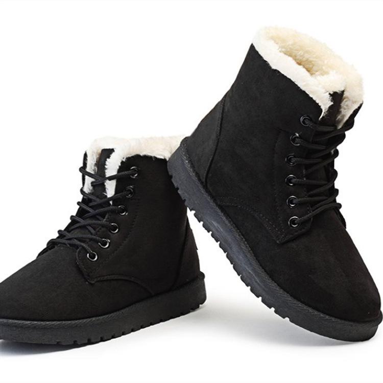 Women's Winter Plush Cotton Ankle Boots - Thick, Warm, Casual Martin Style
