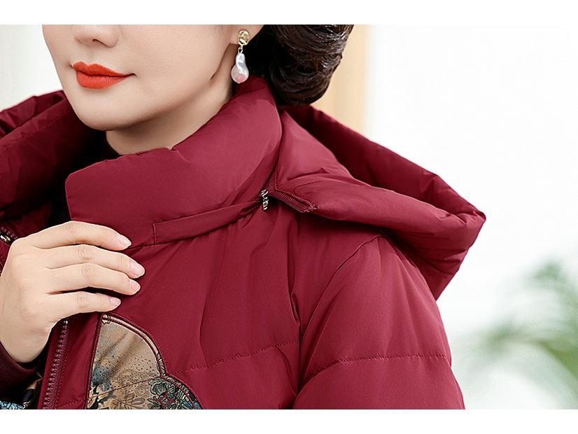 Genuine Mid-Length Women's Down Jacket - 90% White Duck Fill, Stylish for Moms and Grandmas, Thickened for Warmth