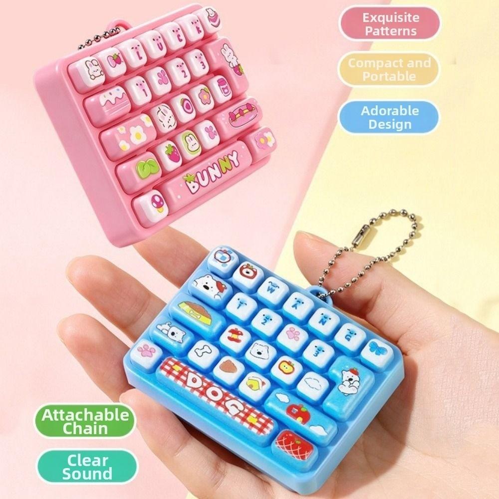 Cartoon Fingertip Button Keyring Animals Keyboard Clicker Keychain  Travel Use