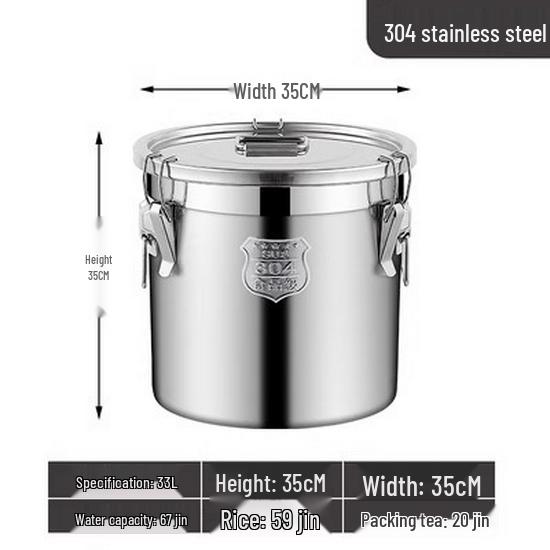 Barril Sellado Multiusos de Acero Inoxidable 304 para Almacenamiento de Vino, Té, Leche, Fermentación, Aceite o Arroz