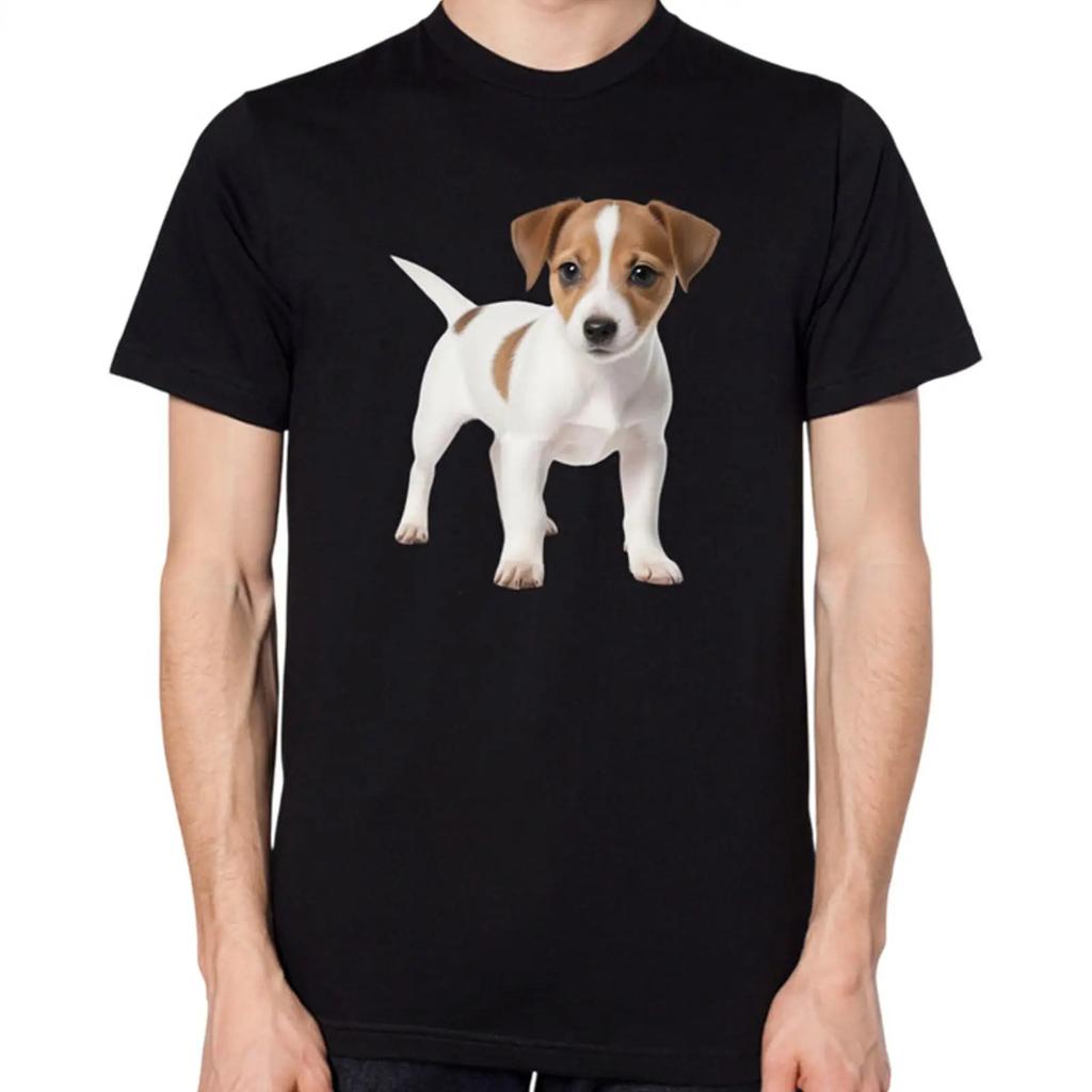 Jack Russell Puppy T Shirt Cute Dog Top Vintage Stretched Casual Soft Graphic Stylish Breathable Homme Unisex