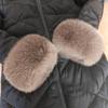 Real Fox Fur Cuffs Arm Warmer Winter Plush Windproof Women Wrist Cuff Sleeves Gloves Pompom Bracelet Wristband Sleeves Accessory