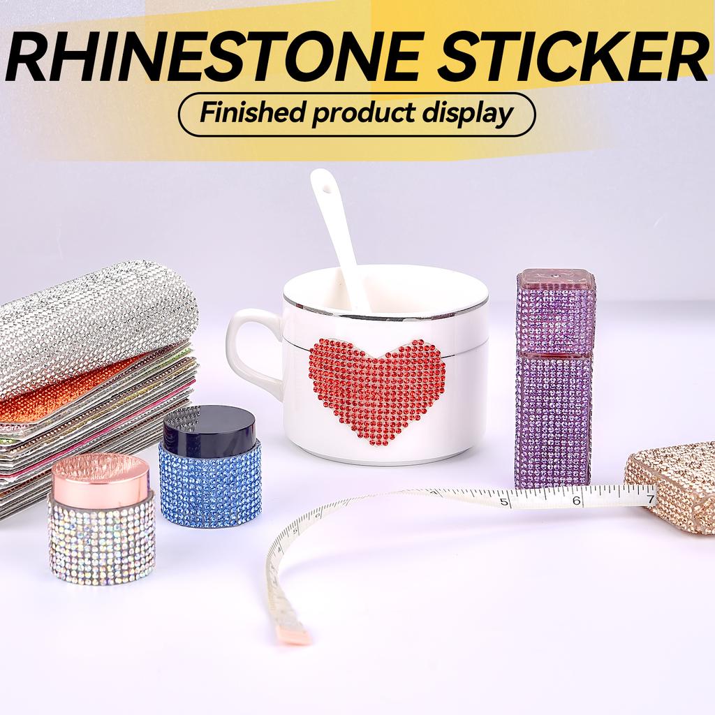 Self Adhesive Rhinestone Sticker Tape DIY Decoration 12x20cm Diamond Sticker For Arts Crafts DIY Car Phone Clothes Decoration