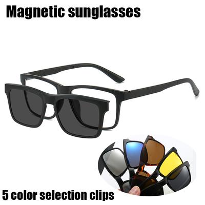 PC 2-in-1 Neuer Stil Magnetischer Clip-On Brillenrahmen Trend Angeln Fahren Sonnenbrille Für Männer Optische Computerbrille UV400