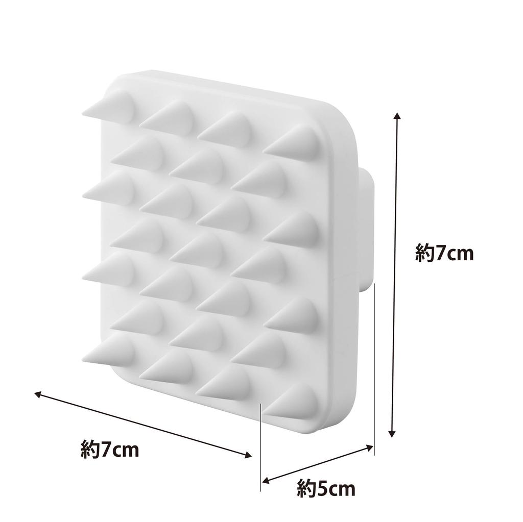 Yamazaki Magnetic Scalp Massage Brush with Soft W7 X D7 X Floating Scalp Head Product 1769 Handle, Type, White, Approx. H5cm, Tower, Storage, Brush,