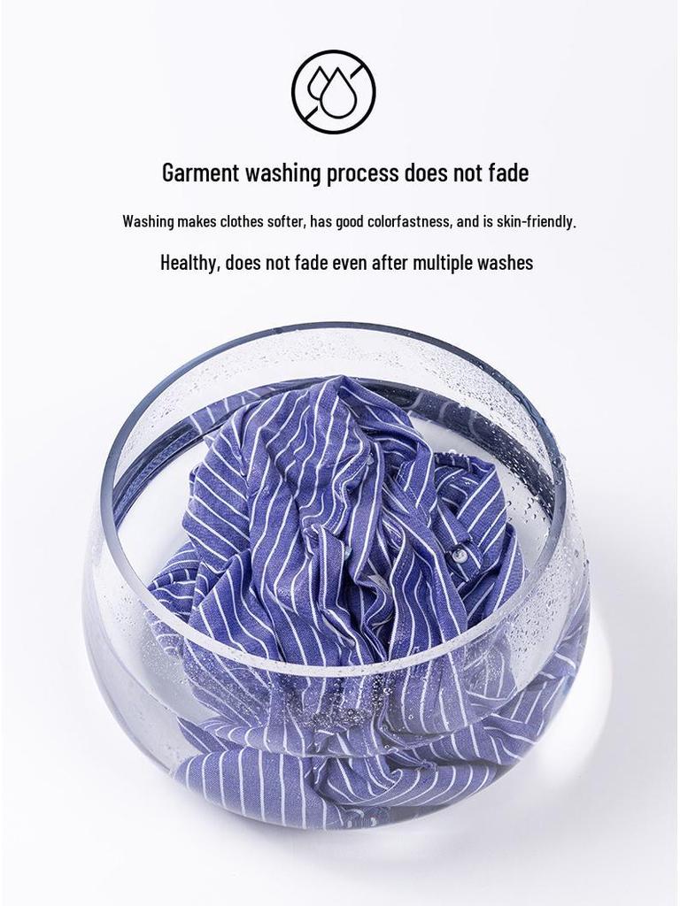 2025 Men's Striped Cotton Oxford Long Sleeve Button-Down Cardigan Shirt, Plus Size Available