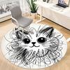 1pc Cat Whiskers Office Round Area Rug, Indoor Mat Suitable ForOffice, Under Office Chairs Bedroom Living Room Home Decor, Room Deco u46
