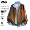 JEEP SPIRIT Men's Casual Stand-Collar Cardigan Sweatshirt