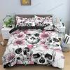 Hot Style Soft Bedding Set 3d Digital Skull Printing Duvet Cover Set with Zipper Single Twin Double Full Queen King