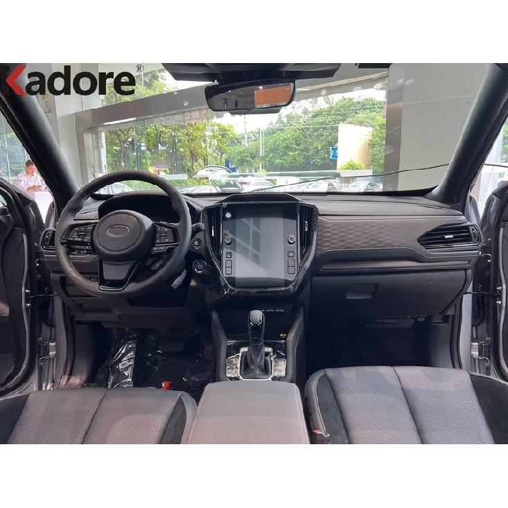 For Subaru Forester 2025 2026 Carbon Fiber Car Center Console Navigation Panel Frame Cover Trim Interior Mouldings Accessories