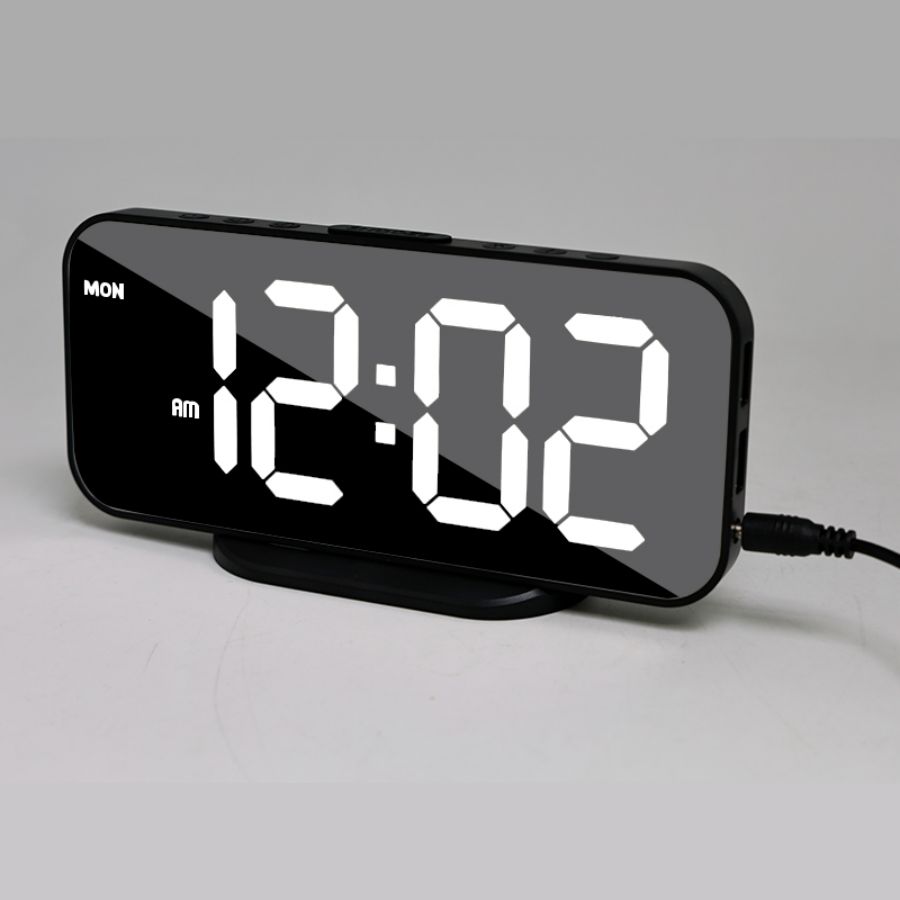 

LED electronic alarm clock student dormitory luminous large screen clock home bedside intelligent digital clock чорний