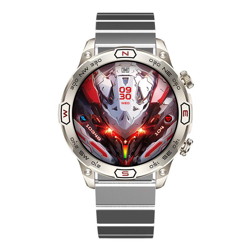 SCIONE Smart Watch Heart Rate Bluetooth Call Voice Assistant Compass Flashlight Step Outdoor Sports Watch