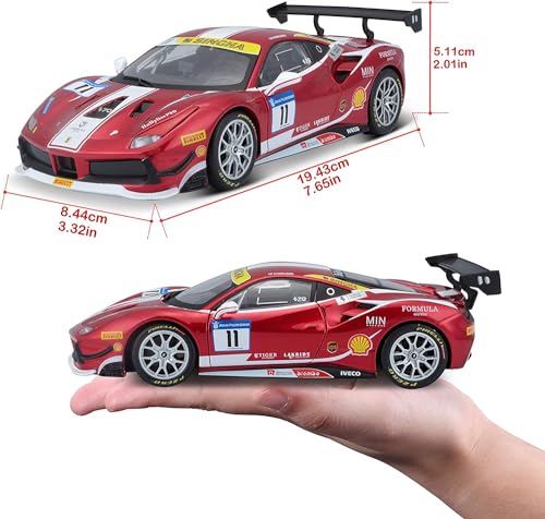 Bburago 1/24 Scale Ferrari 488 Challenge 2017 Red / Diecast Model Car, Finished Product, 18-26308