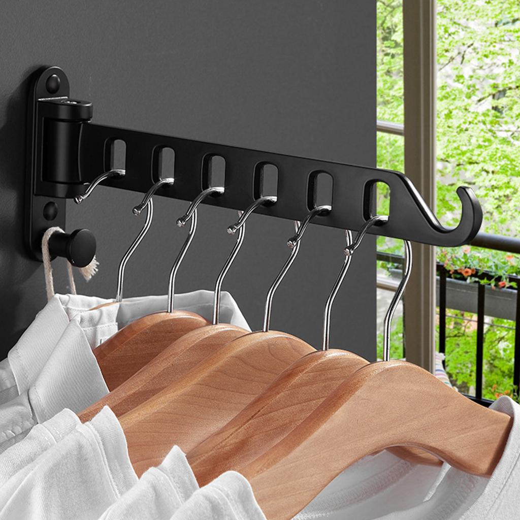 Wall Mounted Laundry Hanger Dryer Rack Folding Clothes Hanger Metal Storage Rack for Home Dormitory Balcony Heavy Duty Hangers