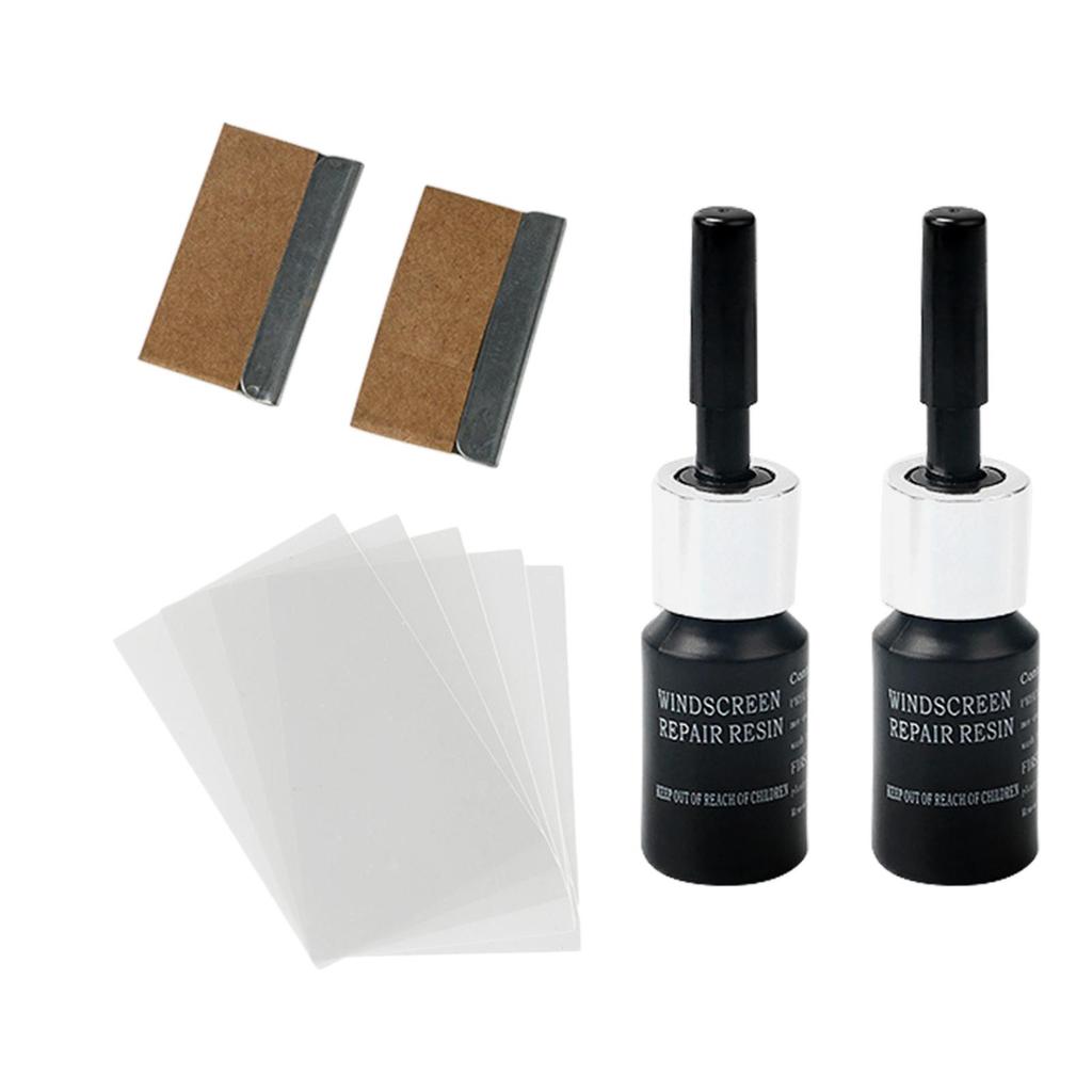 2x Autoglas-Reparaturflüssigkeit, Werkzeug zur Reparatur von Windschutzscheibenrissen, zur Befestigung von Glasrissen, DIY-Windschutzscheibenwerkzeug, Glasfüller, universelle Autoreparatur