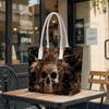 Bohemian Skull Printed Large Top Handle Shoulder Bag for Daily Use