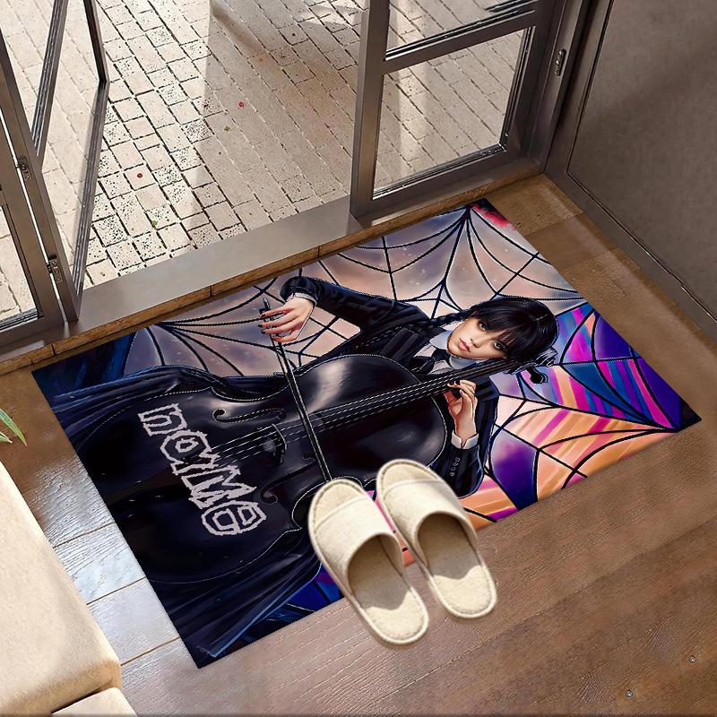 Custom Name Personalized Wednesday Print Carpet, Versatile Home Decor Rug, for Playroom, Apartment, Balcony, Entryway, Hallway Gift