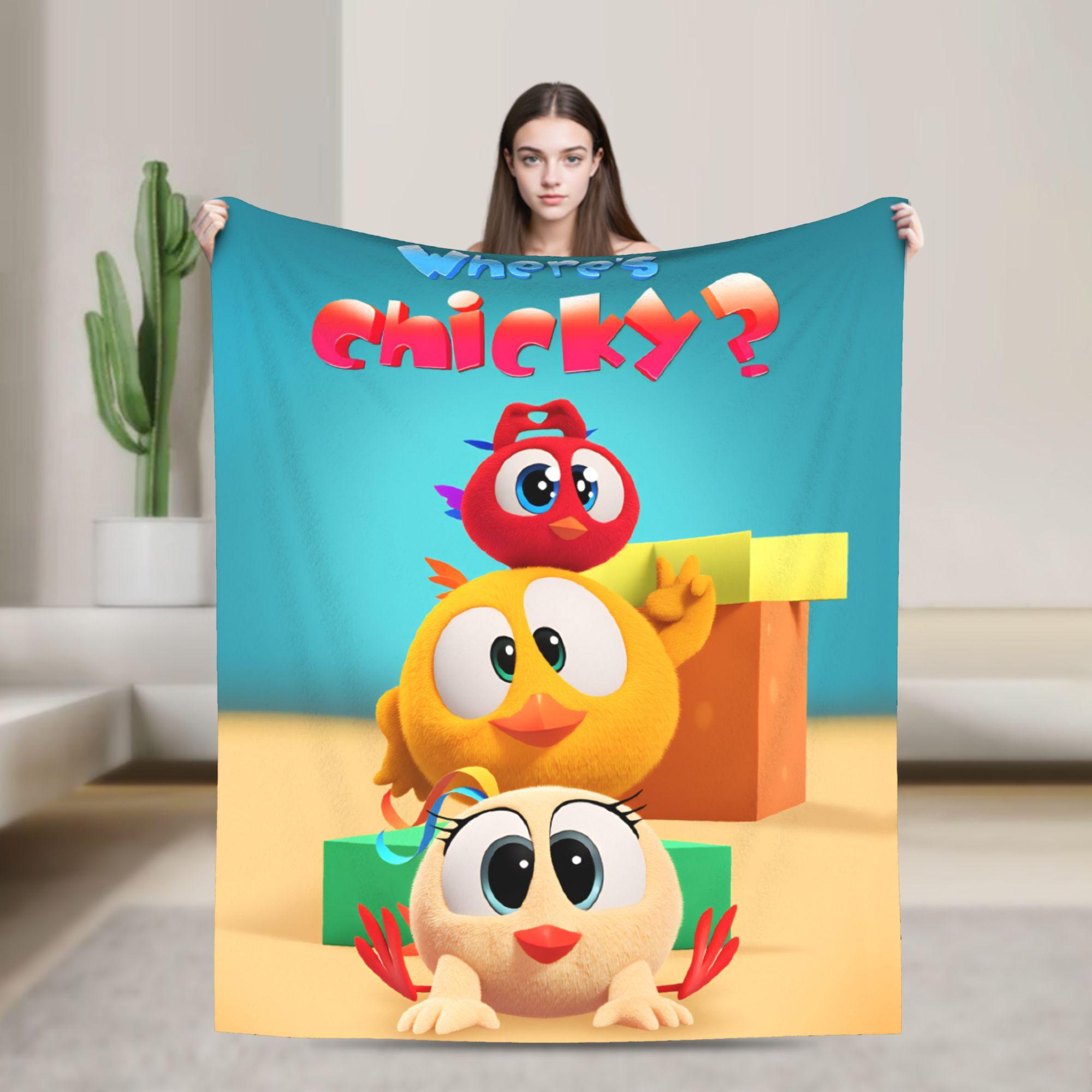 

Where s Chicky Flannel Blanket Animal Bird Soft Throw Blanket for Outdoor Picnic Novelty Bedspread Sofa Bed Cover 75x90cm