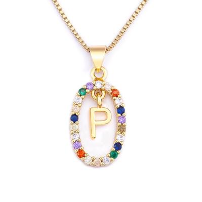 Nidin New Colorful 26 Letters A - Z Initial Alphabet Pendant Long Chain Necklace Jewelry Women Accessories Gift