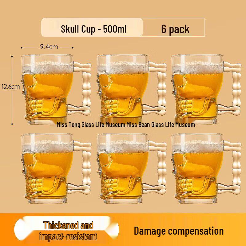 Qiwai Large Capacity Tempered Glass Mug with Handle