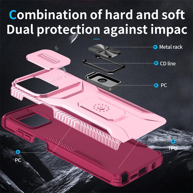 Motorola Moto Edge 2025 G5G Ring Pull-Push Window Phone Case, Compatible with G Pure and G Stylus.