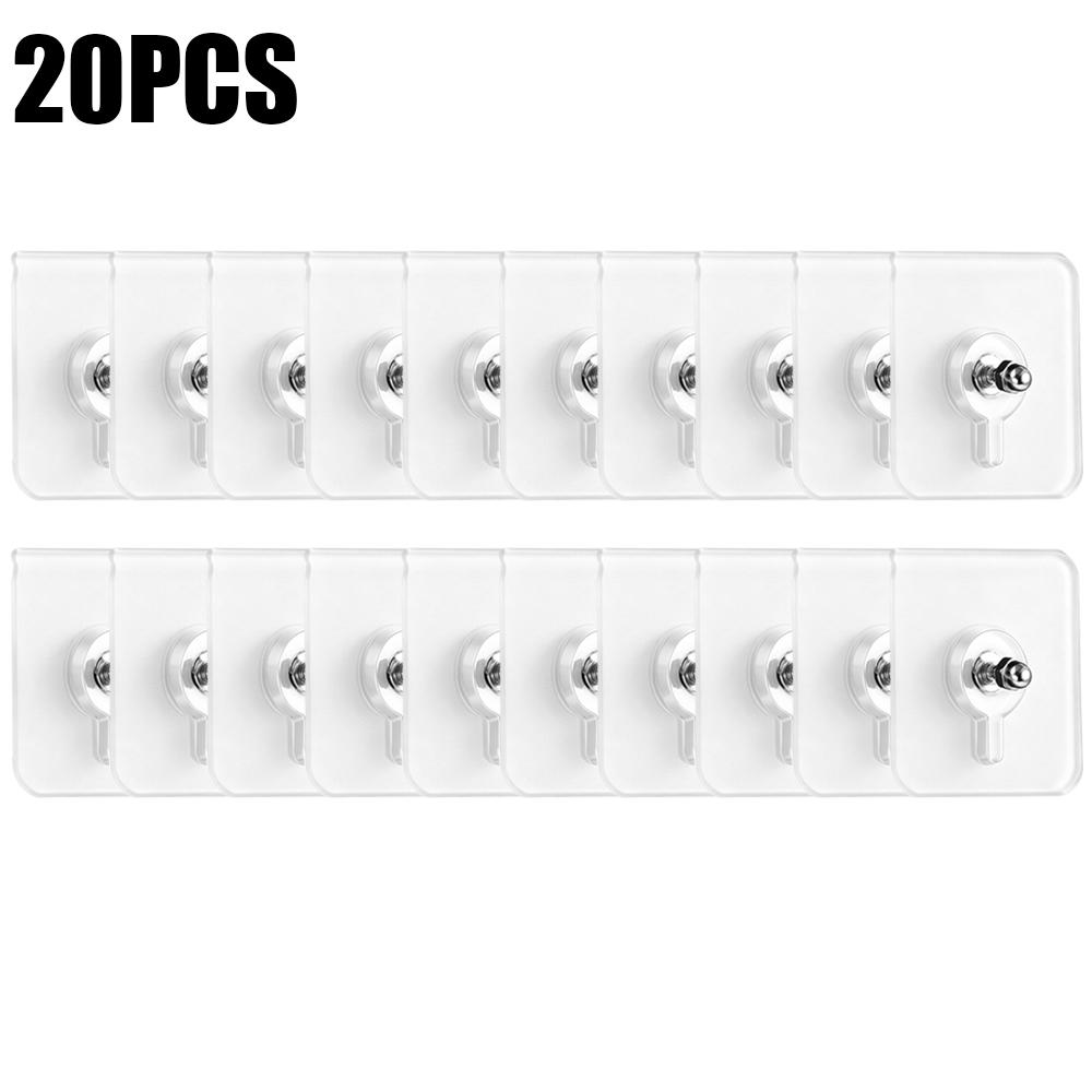 No Punching Adhesive Hooks Screw Sticker Photo Clock Hooks Picture Frame Hanger Poster Holder Kitchen Bathroom Hanger Wall Hook