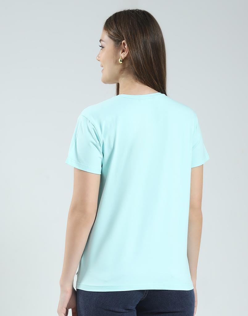 MONTE CARLO Womens Printed Round Neck Half Sleeve Regular Fit Top