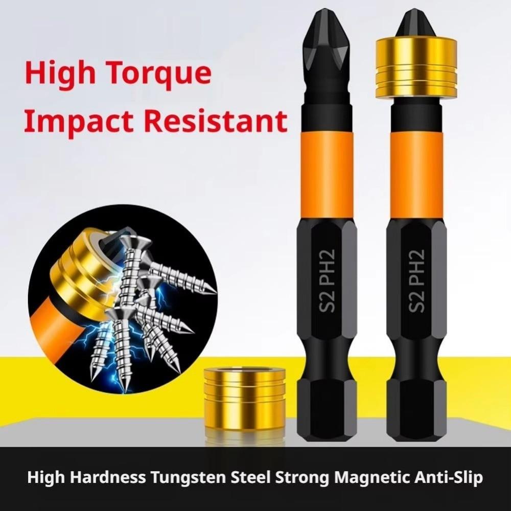 6/10Pcs S2 Zinc Zinc Alloy Steel Magnetic Screwdriver Bits 50mm Length Screw Setter Bits Locating Screws