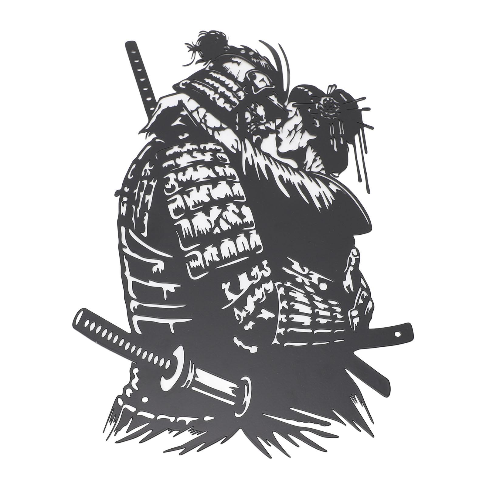 

Samurai Wall Art Wrought Iron Warrior Hug Lover Hanging Wall Art Decoration for Living Room Decor