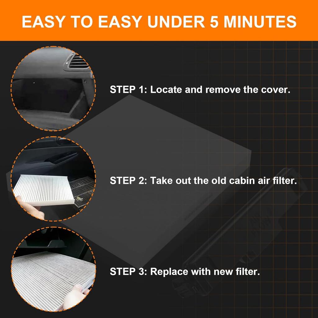 Ram Cabin Air Filter & Filter Access Door Kit Compatible With Dodge Ram 1500 2500 3500 Avenger Caliber Journey Compass Patriot Chrysler 200