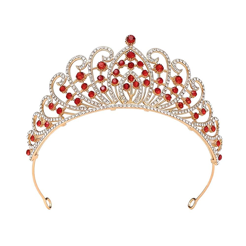 

New Metal Crystal Bridal Tiara Colorful Light Luxury Princess Crown Luxury Elegant Hair Headdress Pageant Event
