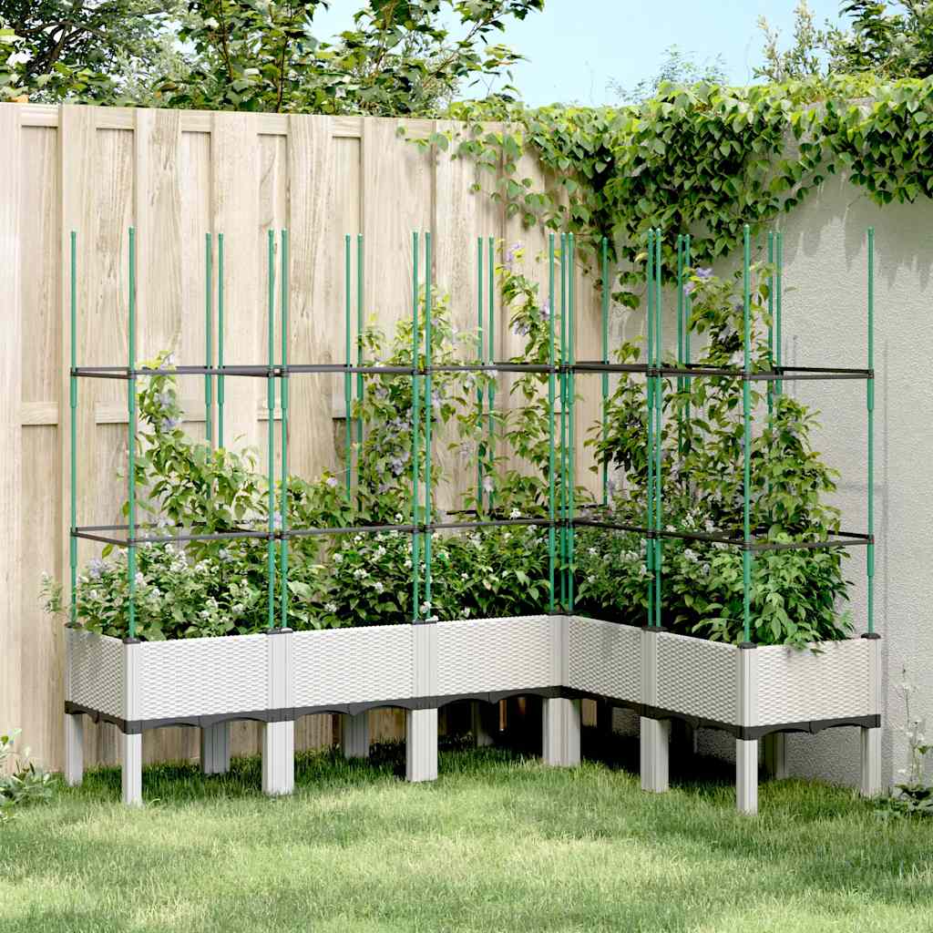 Planter with Trellis White 160 x 120 x 142.5 cm PP