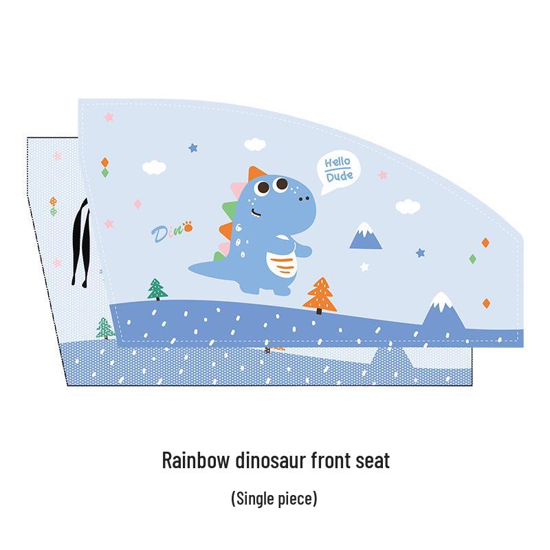 Magnetic Double Layer Dinosaur Sunshade: Child's Car Window Curtain for Sun Protection and Privacy
