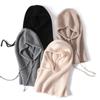 Wholesale Hot Selling Luxury Fashion Business Hand Drawn Super Soft Custom Women 90% Wool 10% Cashmere Solid Winter Beanie Hat