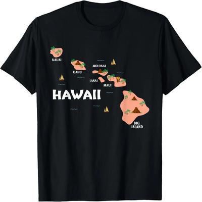 Map Vintage Souvenir Hawaiian Islands T-Shirt