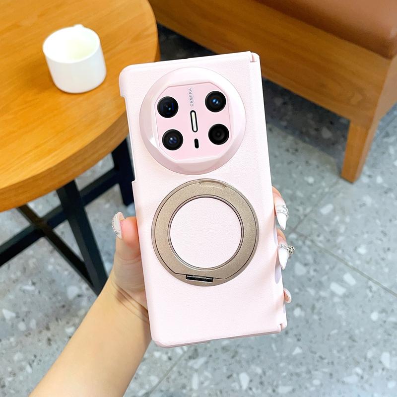 For Huawei Mate X6 5G Case Skin-Friendly Luxury Matte Leather Magnetic 360 Rotating Holder Shockproof Back Cover Accessories