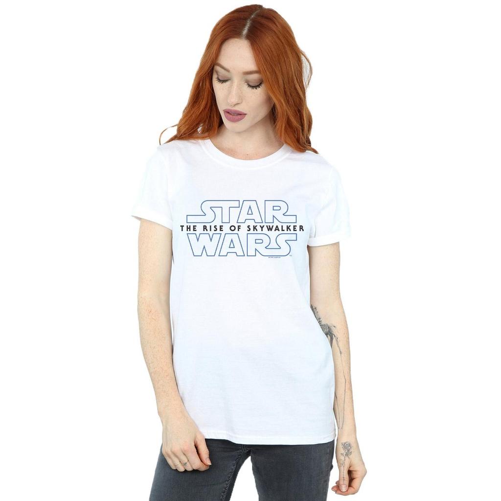 Star Wars The Rise Of Skywalker Womens/Ladies  Logo Cotton Boyfriend T-Shirt