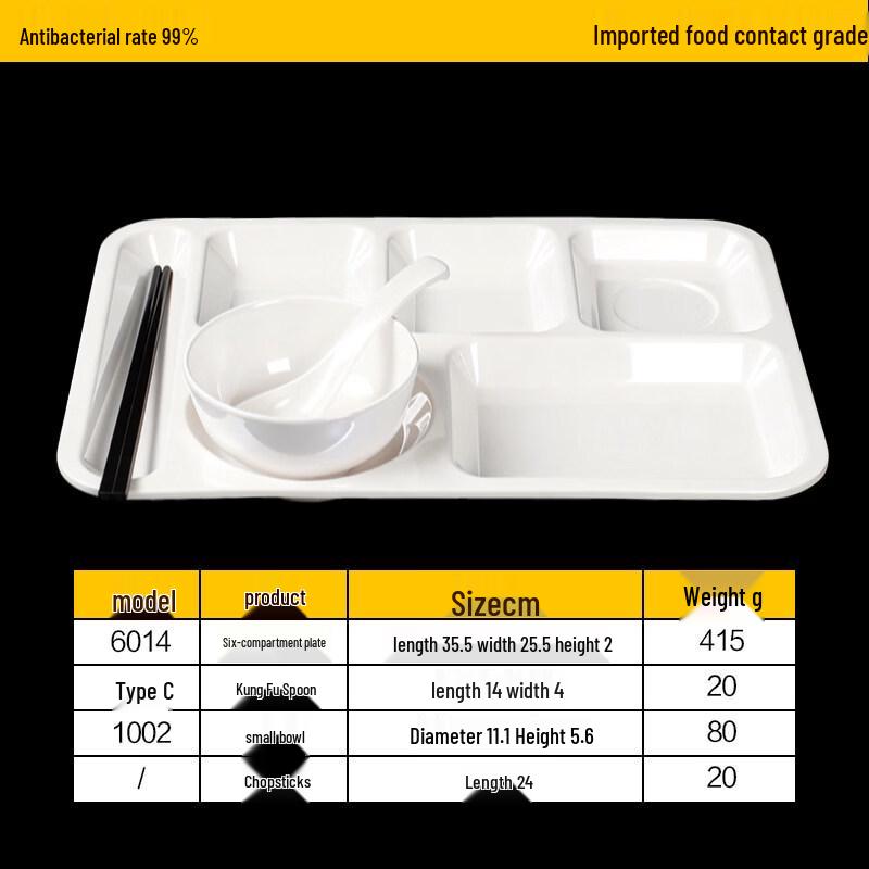 Commercial Melamine Divided Dinner Tray