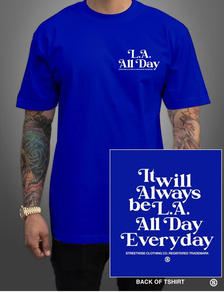 streetwise Always L.A. Graphic T-Shirt Black & White & Royal & Gray & Navy Unisex T-Shirt M