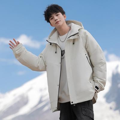 Men's Tooling Down Jacket Winter New Loose Thickened White Duck Down Warm Winter Hooded Jacket Down Jacket