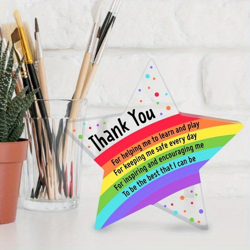 Teacher Gifts (Women & Men) – Acrylic Keepsake Desk Decor, Rainbow. For Birthday, Christmas, Teacher's Day, Graduation.