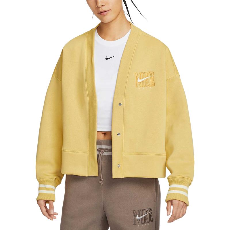 New Nike Sportswear Phoenix Fleece SS25 Jacket Women's Yellow HJ0947-700